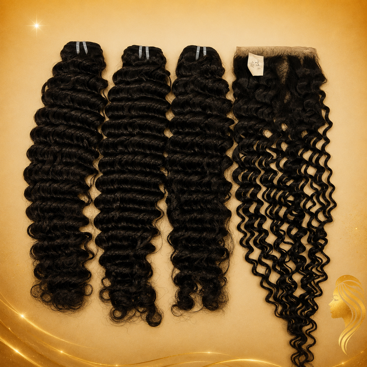 Yava Hair Deepwave Y-Luxe Hair 3 Bundles + 5x5 HD Closure 100% Human Hair weave