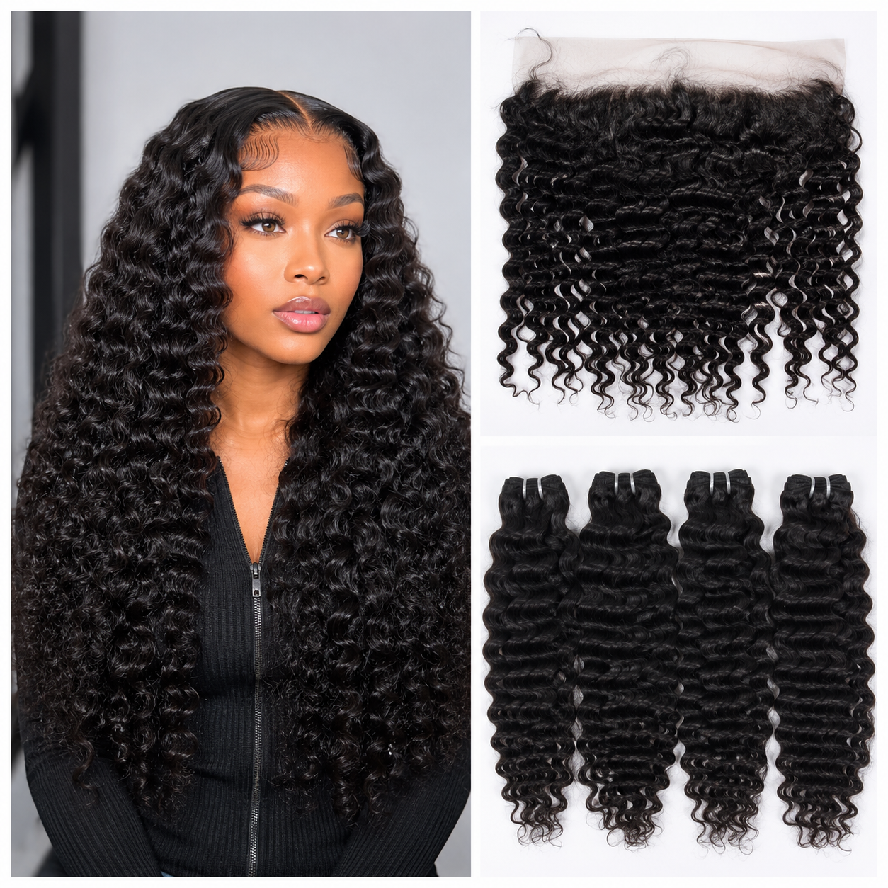 Yava Hair 3 Bundles with 13x4 HD Lace Frontal Y-Luxe Quality Hair Burmese Curl