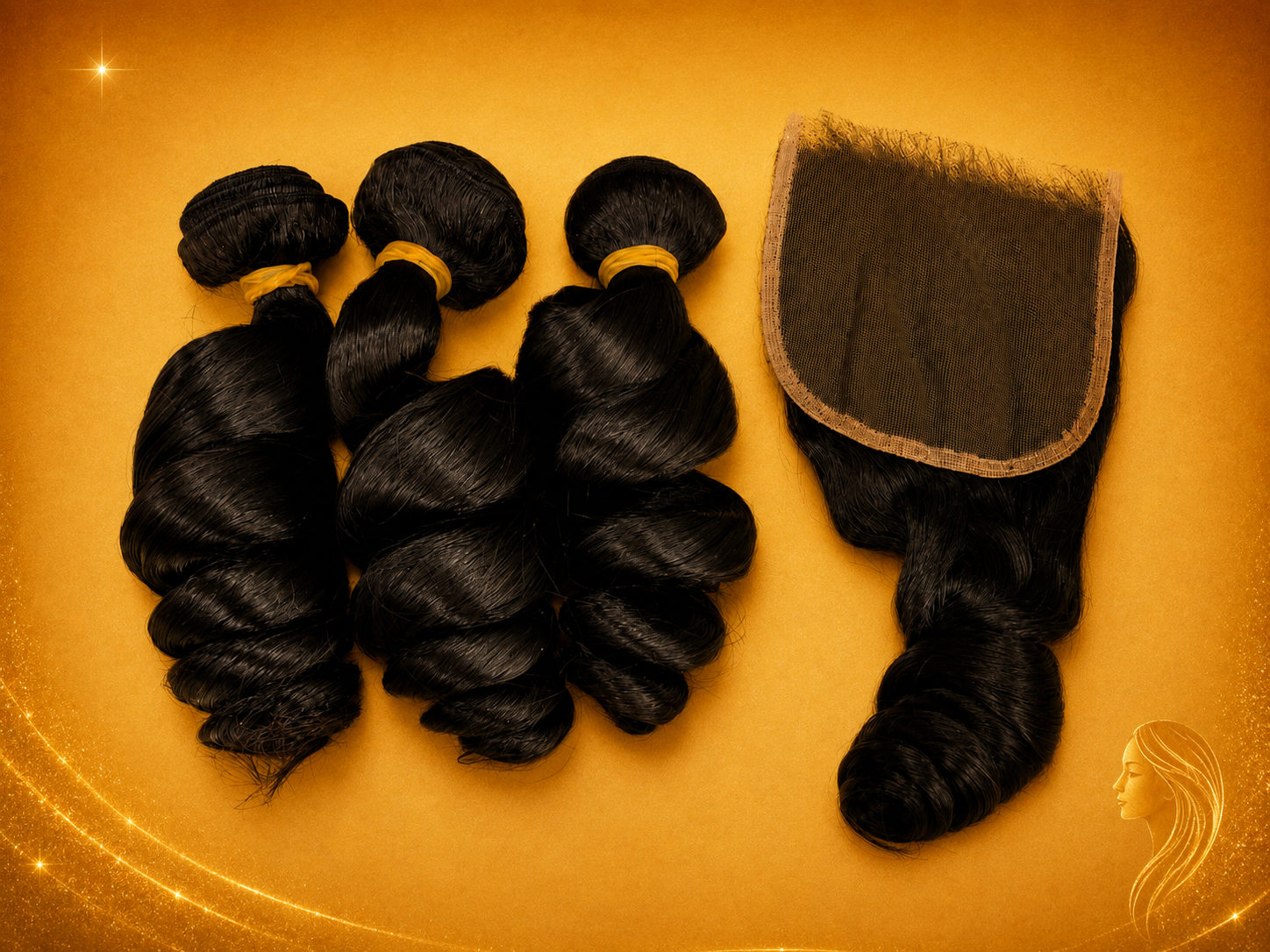 Yava Hair Human hair Y-Luxe Hair 3 Bundles + 5x5 HD Closure Loosewave